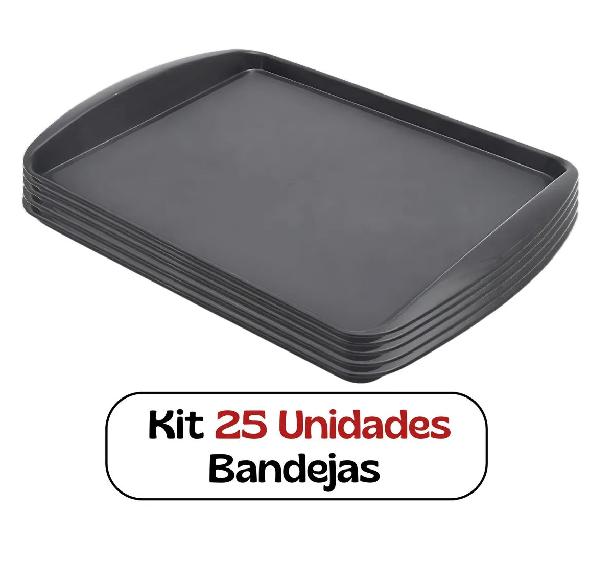 BANDEJA 34CM COR PRETA CAFÉ 1397 - PLEION