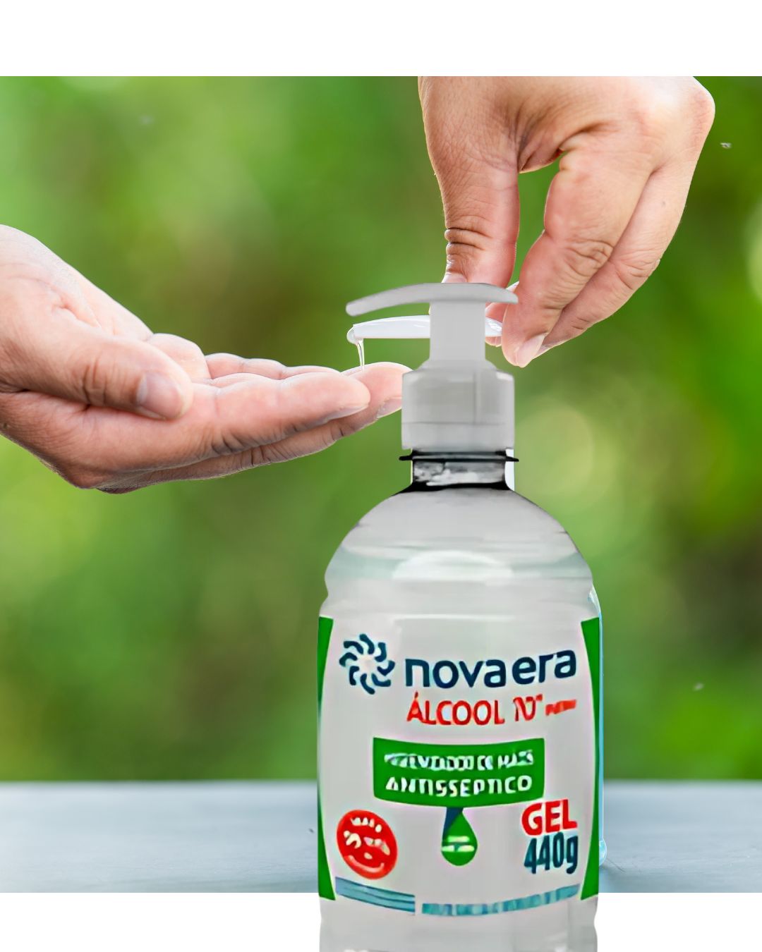 Álcool Gel 440g Antisséptico Pumper - Nova Era