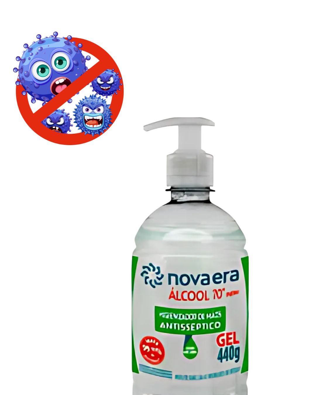 Álcool Gel 440g Antisséptico Pumper - Nova Era