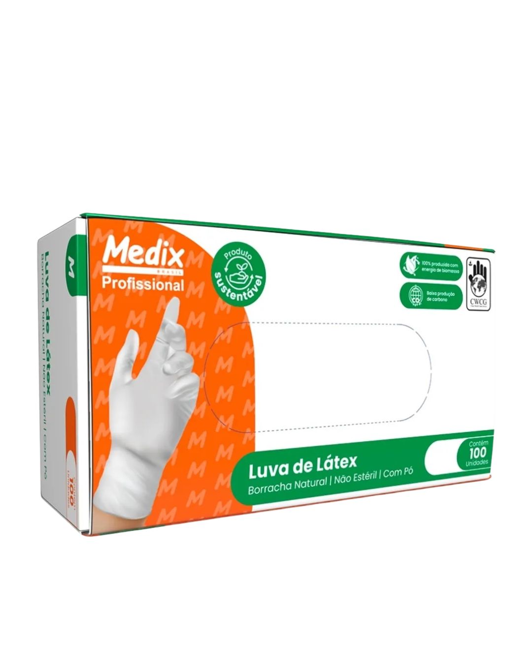 KIT 10 CAIXAS DE LUVA LÁTEX C/PÓ MEDIX C/100 - TAM.