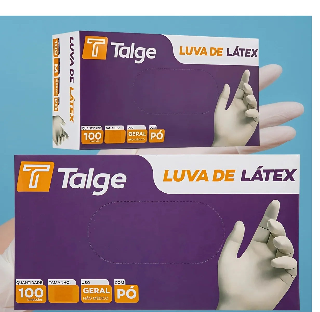 KIT 10 CAIXAS DE LUVA LÁTEX C/PO TALGE