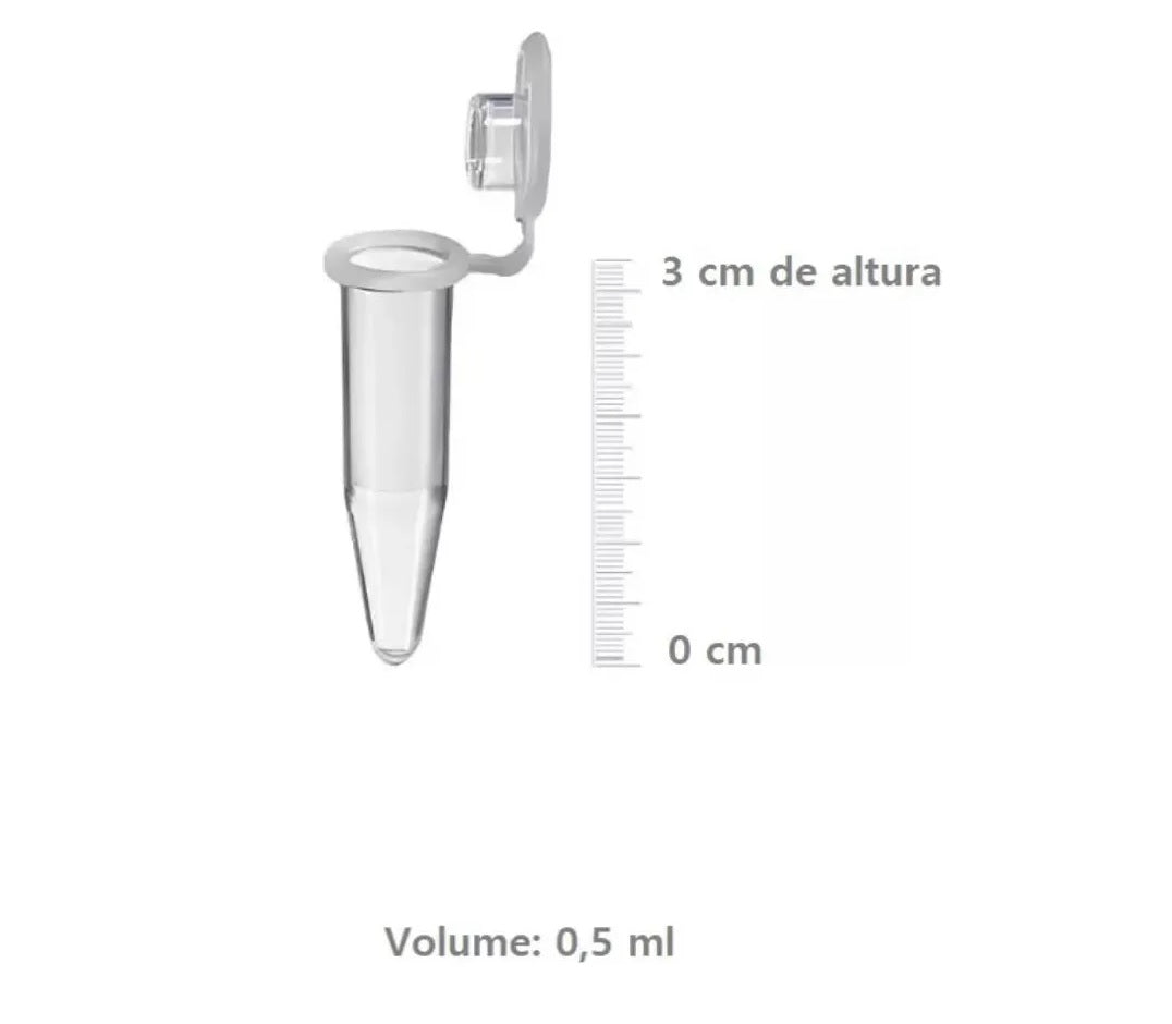 MICROTUBO GRADUADO 0,5ML C/1000 UNIDADES - COR