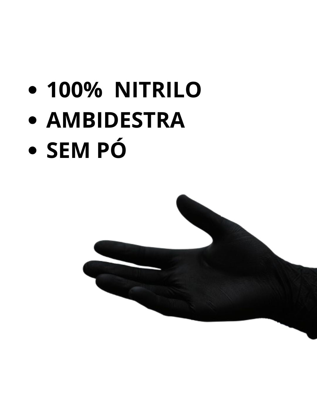 LUVA DE NITRILO PRETA C/100 MEDIX - TAM.