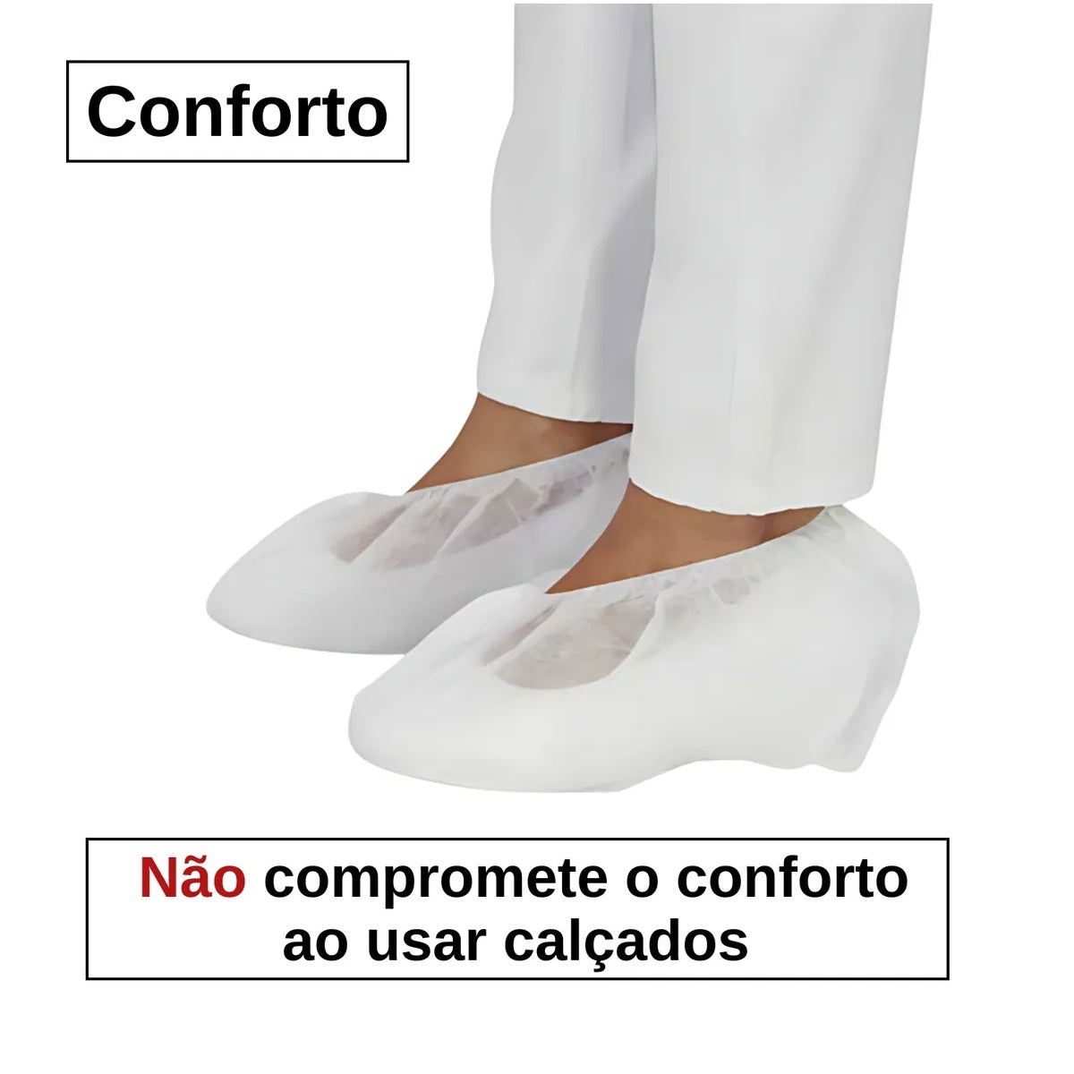 PROPÉ DESCARTAVEL COR BRANCA C/ELÁSTICO TAM.U 100 UNIDADES- MEDIX