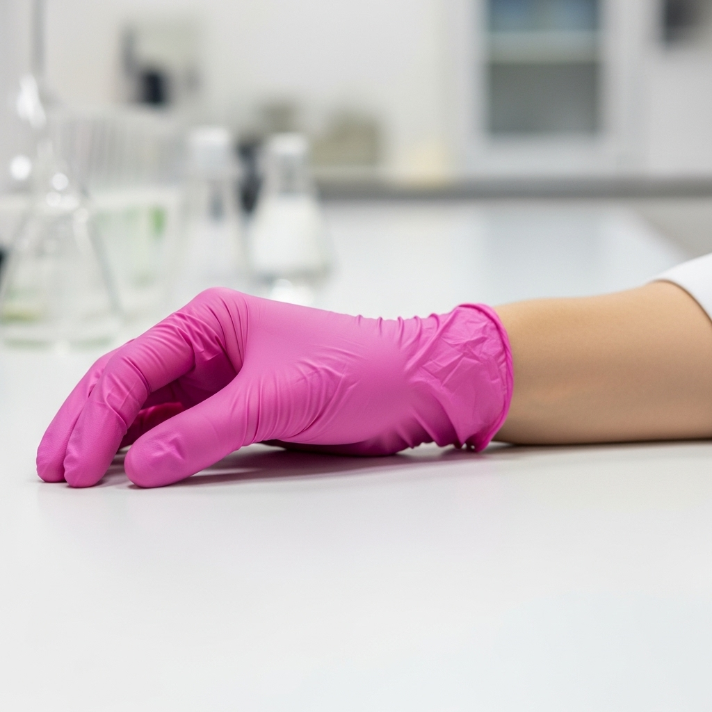 LUVA DE NITRILO ROSA C/100 MEDIX - TAM