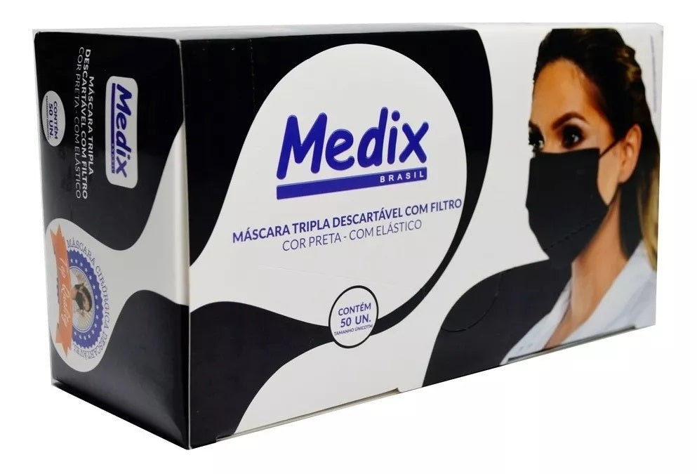 MASCARA DESCARTAVEL C/FILTRO COR BRANCA C/50 UNI. - MEDIX
