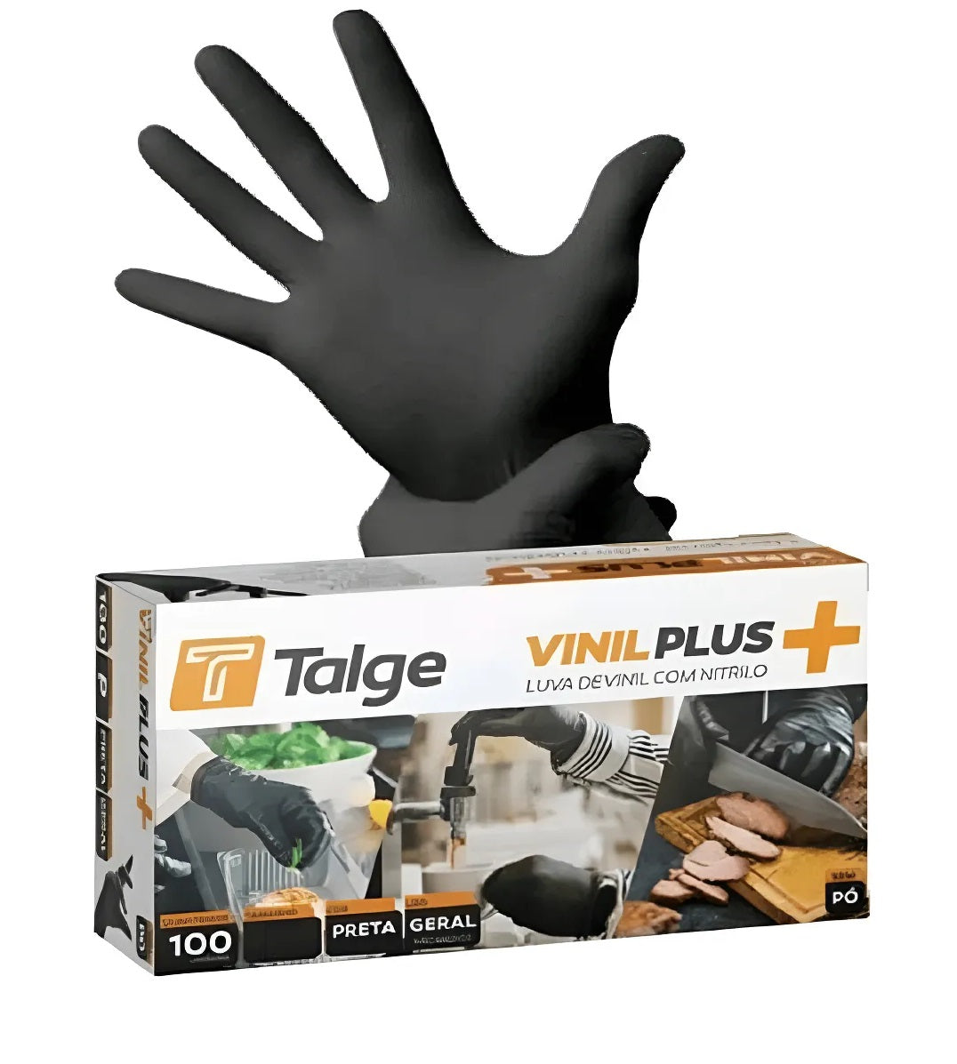 LUVA VINIL FLEX COR PRETA S/PÓ TALGE - TAM
