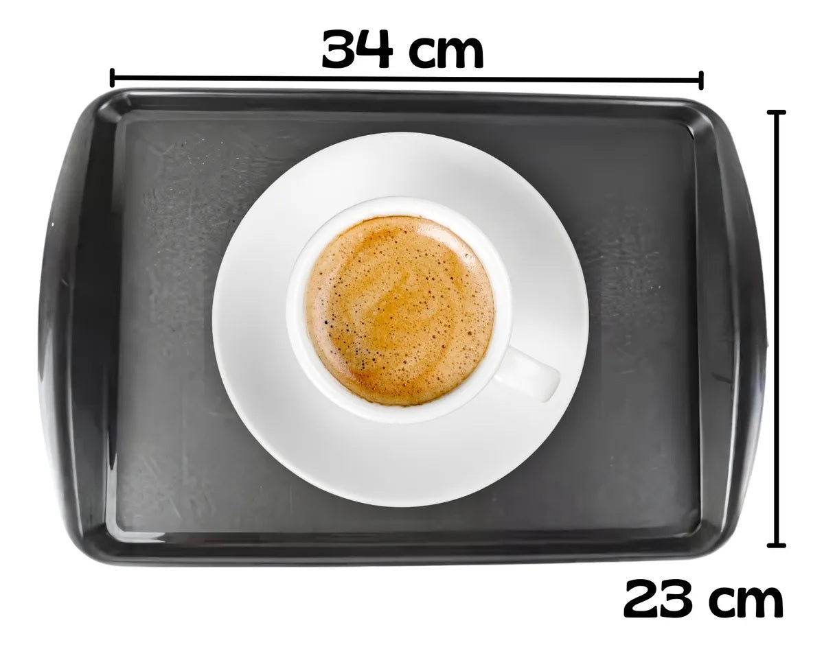 BANDEJA 34CM COR PRETA CAFÉ 1397 - PLEION