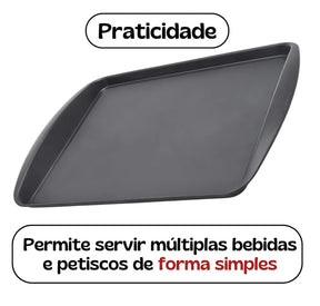 BANDEJA 34CM COR PRETA CAFÉ 1397 - PLEION