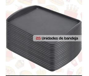 BANDEJA RESTAURANTE COR PRETA 43CM 1797 - PLEION