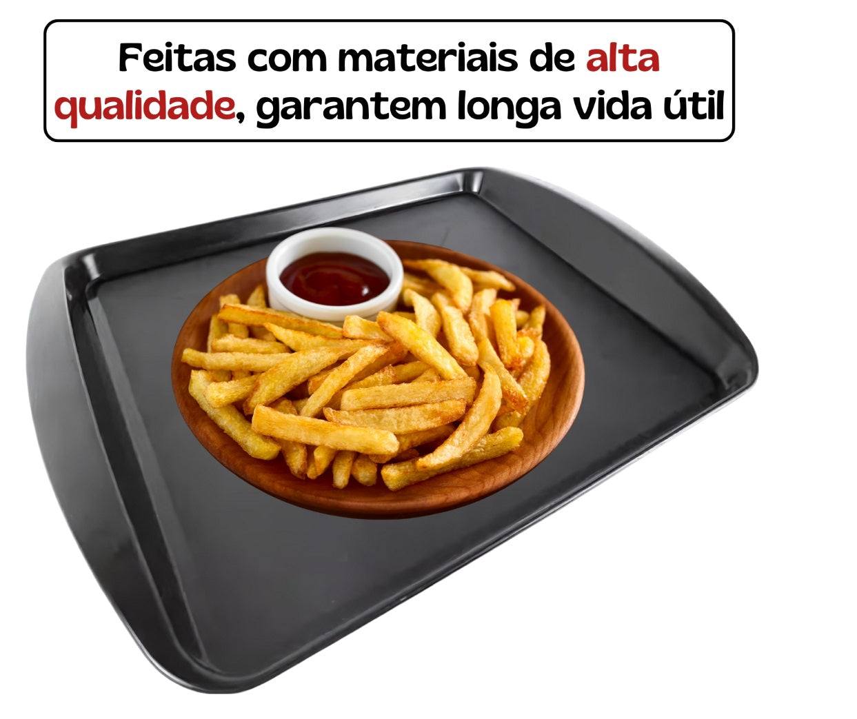 BANDEJA RESTAURANTE COR PRETA 43CM 1797 - PLEION
