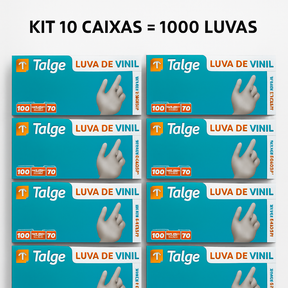 KIT 10 CAIXA DE LUVA VINIL S/PÓ TALGE - TAM.