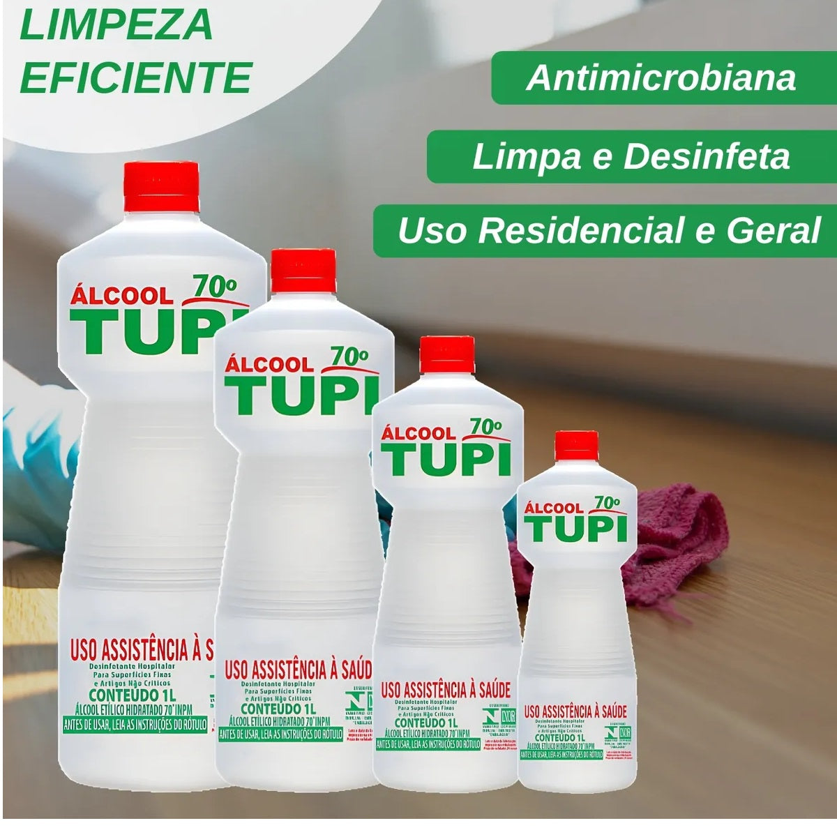 ALCOOL 70% LÍQUIDO INPM C-1000ML TUPI