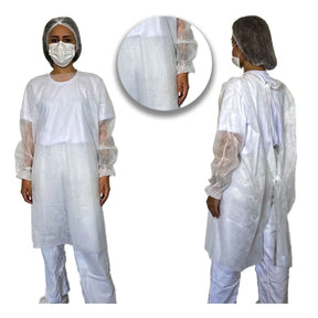 AVENTAL DESCARTÁVEL MANGA LONGA 20G TECBOND - 10 UNIDADES