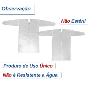AVENTAL DESCARTÁVEL MANGA LONGA 20G TECBOND - 10 UNIDADES