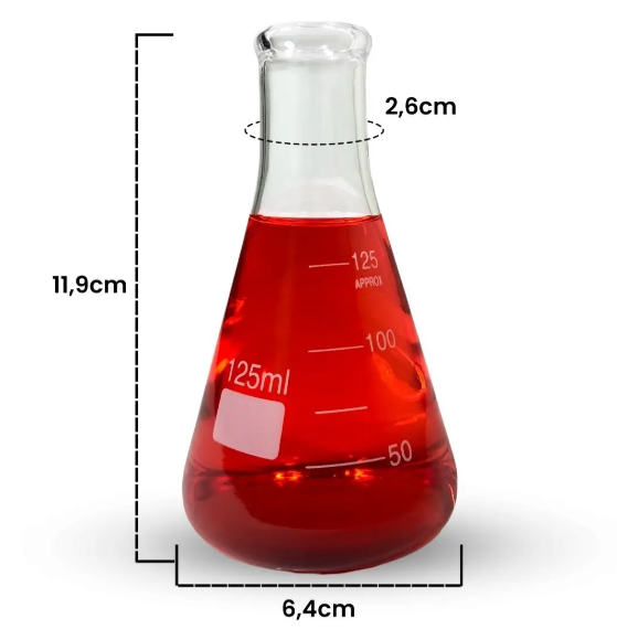 ERLENMEYER DE VIDRO  BORO 3.3 BOCA ESTREITA - MXM