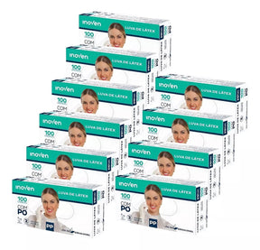 KIT 10 CAIXAS LUVA DE LÁTEX INOVEN - TAM.
