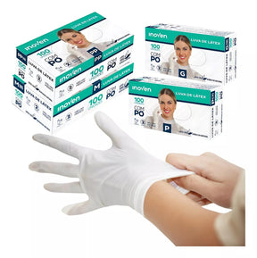 KIT 10 CAIXAS LUVA DE LÁTEX INOVEN - TAM.
