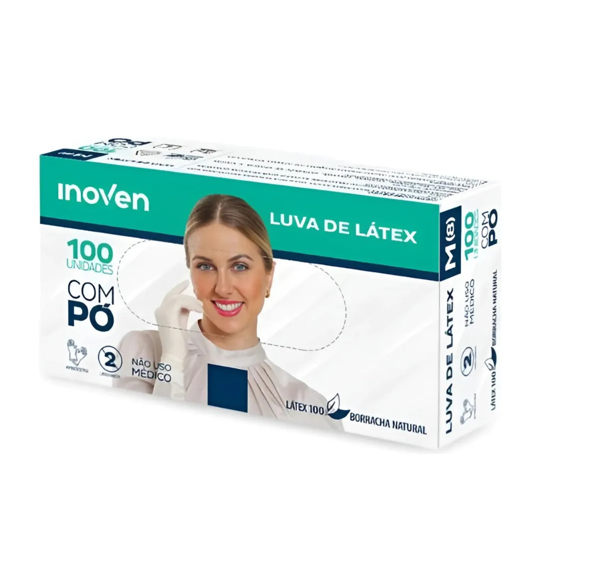KIT 10 CAIXAS LUVA DE LÁTEX INOVEN - TAM.