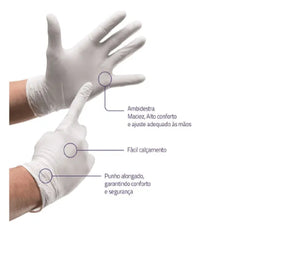 KIT 10 CAIXAS LUVA DE LÁTEX INOVEN - TAM.