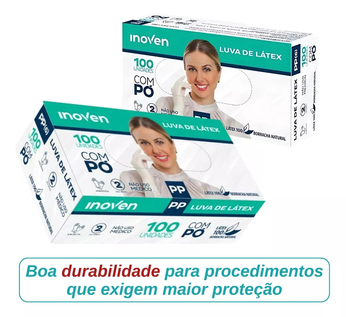 KIT 10 CAIXAS LUVA DE LÁTEX INOVEN - TAM.