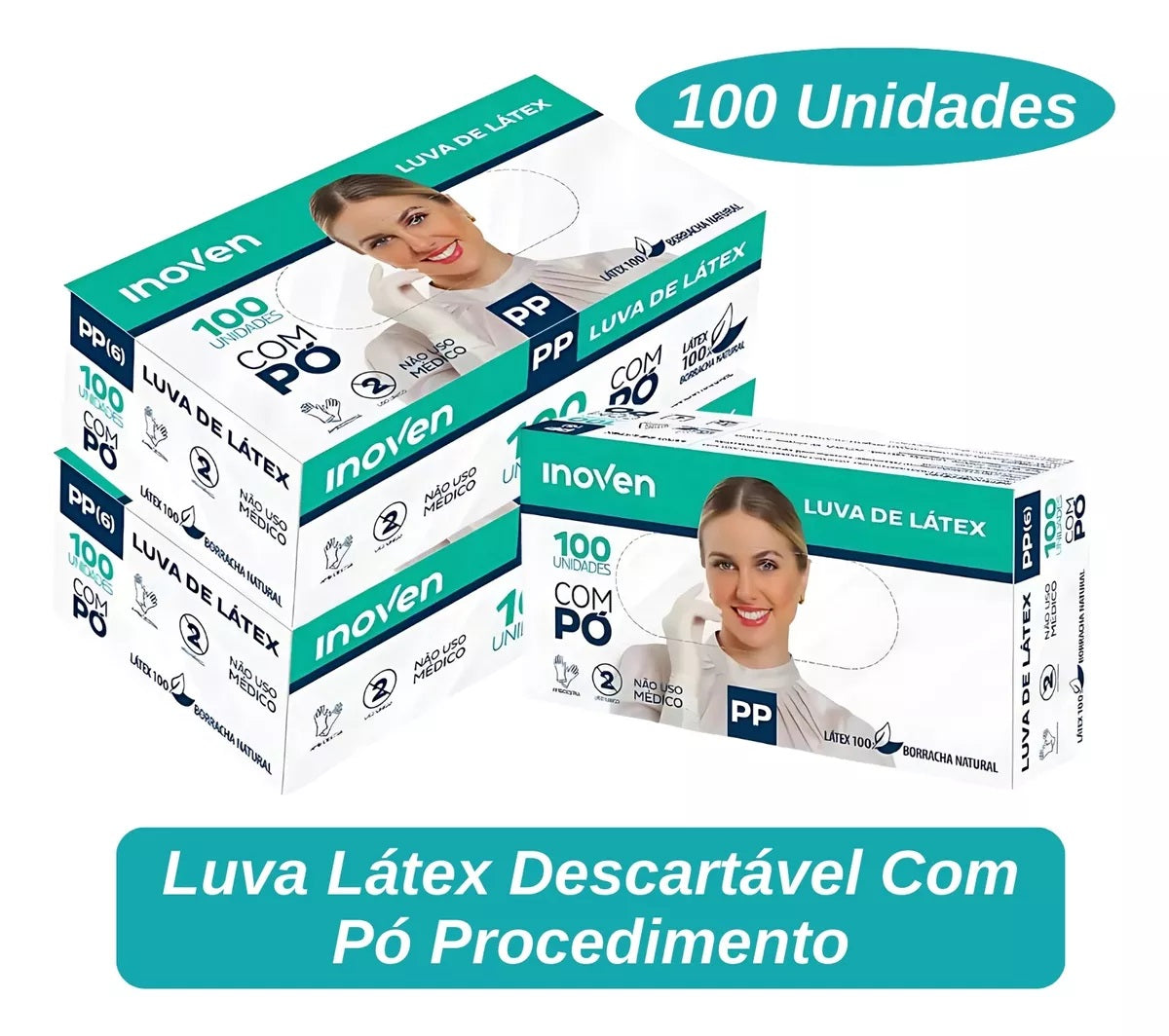 KIT 10 CAIXAS LUVA DE LÁTEX INOVEN - TAM.