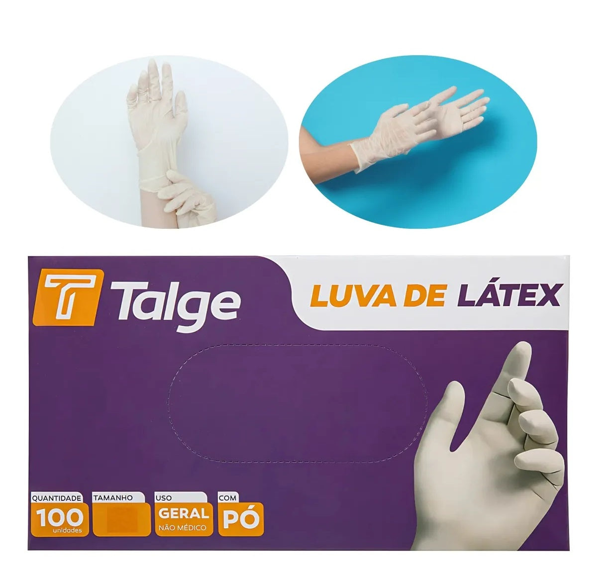 KIT 10 CAIXAS DE LUVA LÁTEX C/PO TALGE
