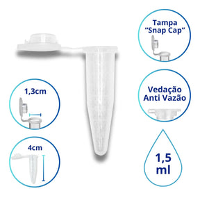MICROTUBO GRAD. COR NEUTRA 1,5ML C/500 UNIDADES