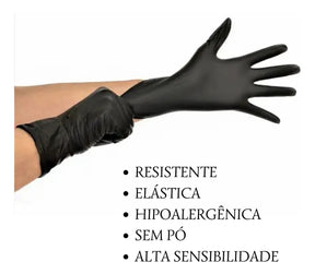 KIT 10 CAIXAS LUVA DE NITRILO PRETA TAM.G - INOVEN