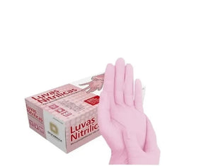 LUVA DE NITRILO ROSA C/100 TAM.P - DESCARPACK