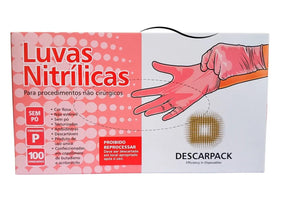 LUVA DE NITRILO ROSA C/100 TAM.P - DESCARPACK
