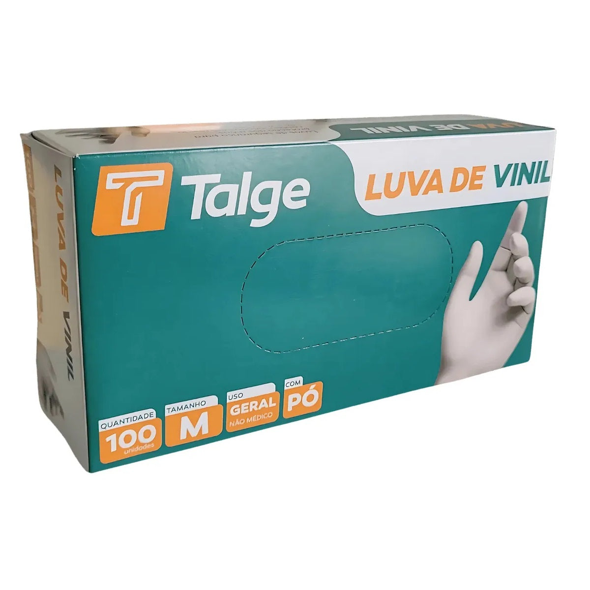 KIT 10 CAIXA DE LUVA VINIL S/PÓ TALGE - TAM.