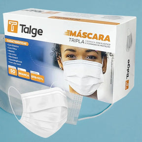 MASCARA DESCARTAVEL C/FILTRO COR BRANCA C/50 UN. - TALGE