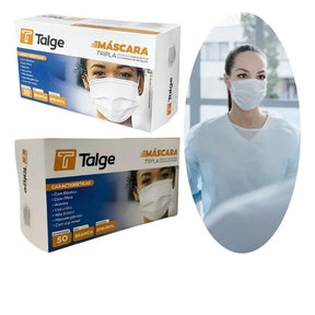 MASCARA DESCARTAVEL C/FILTRO COR BRANCA C/50 UN. - TALGE